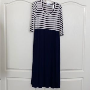 Sonnet James Navy and Stripped Dress Size M